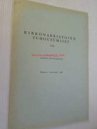 Kirkonarkistojen tuhoutumiset VII eripainos Genoksesta 1936