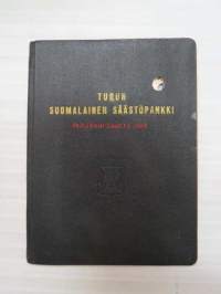Turun Suomalainen Säästöpankki - Säästötili nr 3749/13 K. Laakso / bank record book