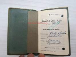 Karunan Osuuskassa - Säästökirja nr 26642 tili nr 71 K. Laakso perikunta / bank record book
