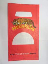 Hellesens -paristokassi, paperia, 1960-luvun loppu -carry on bag for batteries
