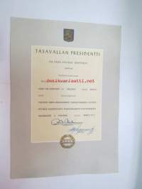 Mirjam Loiske - Valtion virka-ansiomerkki 30 vuotta -myöntökirja -certificate, 30 years of service