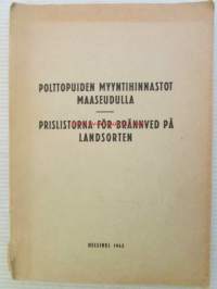 Polttopuiden myyntihinnasto maaseudulla / Prislistorna för brännved på landsorten