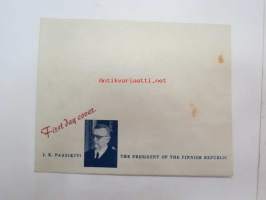 J.K. Paasikivi - The President of the Finnish Repblic - First day cover -ensipäivänkuori, ei leimattu