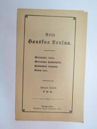 Neljä hauskaa Laulua. Merimiehen laulu. Merimiehen hywästijättö. Ystäwäänsä kaipaawa. Neidon suru -arkkiveisu -song sheet