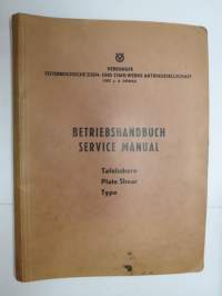 Tafelschere BT 3,5, BT 4, BT 5 Betriebshandbuch / Service manual -levyntyöstökone, käyttö- ja huolto-ohjeita (Vereignite Österreichische Eisen- und Stahlwerke