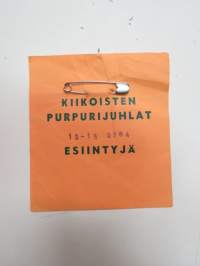Kiikoisten purpurijuhlat  - Esiintyjä -lippu / osallistujamerkki -artist´s ticket / tag