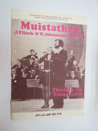 Muistathan - Finnish entry to the european Song Contest 1972, Suomen Eruroviisukarsinnan voittaja 1972 / Yhteinen tie -nuotit / notes