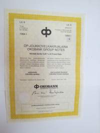 OP-Joukkovelkakirjalaina - Okobank Group notes - Kiinteä korko 5,85 At fixed rate Litt. B 1994 I 100.000 mk -bond