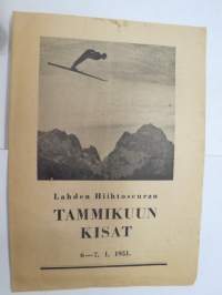 Lahden Hiihtoseura - Tammikuun kisat, Lahti 6-7.1.1951 -hiihtokisat käsiohjelma -skiing competition program