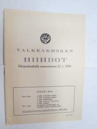 Valkeakosken hiihdot, Maijankoski 22.1.1950 -hiihtokisat käsiohjelma -skiing competition program