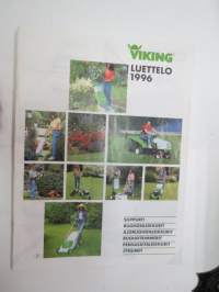 Viking 1996 silppurit, ruohonleikkurit, ajoleikkurit, ruohotrimmerit, pensasaitaleikkurit, jyrsimet -myyntiesite / brochure