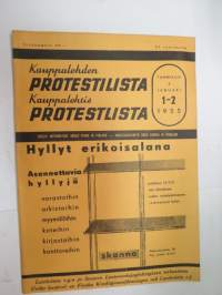 Kauppalehden protestilista - Kauppalehtis protestlista 1955 nr 1-2, ilmestynyt 4.1.1955 -unpaid debts and dues, published in special credit-paper