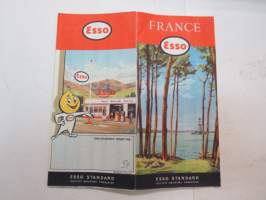Esso France 1956 -tiekartta / road map