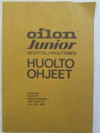 Oilon Junior kevytöljypolttimen huolto-ohjeet