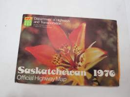 Saskatchevan (Kanada, Canada) 1976 Official Highway map  -tiekartta