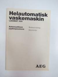 AEG Lavamat 528 Automaattinen pyykinpesukone - käyttöohje / Helautomatisk vaskemaskin - bruksanvisning -washing machine manual