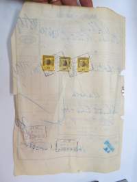 VR Rahtikirja (Ukkola / Pielisen Metsätalous Oy) Helsinki - Ukkola 3.9.1933 tavaravakuutusmerkkeineen -freight document with insurance stamps