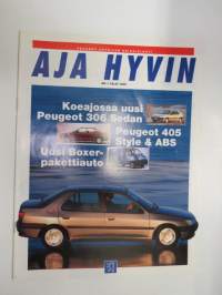 Aja Hyvin 1995 nr 1 -Peugeot autoilun erikoislehti -asiakaslehti / customer magazine