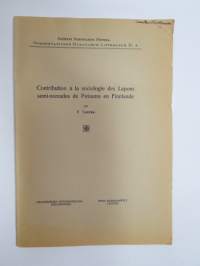 Contribution á la sociologie des Lapons semi-nomades de Petsamo en finlande par V. Tanner - Societas Scientarium Fennica . Commentationes Humanarum Litterarum II.4