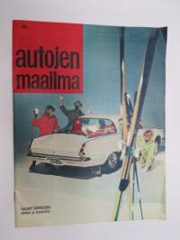 Autojen maailma 1965 nr 1 -Berner Oy Chrysler / Simca -asiakaslehti, sisältää mm. Valiant Barracuda kansikuva, Simca-ajajat Anneli Kangas & Anssi Kukkonen, Curt