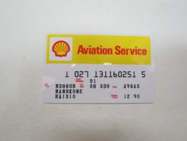 Shell Aviation Service Fuel - Luottokortti nr 1 027 131160251 5 12/90 OH-SDU -credit card