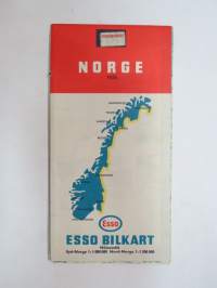 Esso Bilkart Norge 1974 -kartta / map