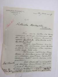 Viipurin Pukimo Oy - Torkkelinkatu 16, Viipuri - Littoisten Osakeyhtiö, 28.12.1927 -business document
