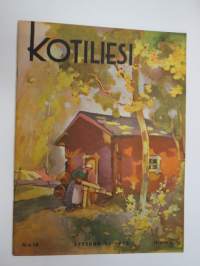 Kotiliesi 1938 nr 18, syyskuu II, ilmestynyt 15.9.1938,; Kansikuva Martta Wendelin, 12 eri mallia naisten kenkämuoti 1938