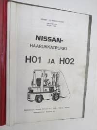 Nissan haarukkatrukki H01 ja 02 (OM6Z-H012G0 March 1986) -käyttö- ja huolto-ohjekirja -instructions & service manual in finnish