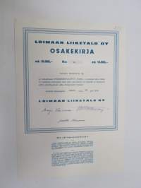 Loimaan Liiketalo Oy, Loimaa 1970, 10 000 mk, Oskari Heikkilä Oy, nr 10 -osakekirja / share certificate