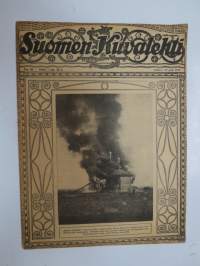 Suomen Kuvalehti 1919 nr 50, kansikuva, Kavainnon kylän venäläinen kirkko tulessa, Ellen Key 70 vuotta, Stenmanin Taidepalatsin avajaisista, Otavan joulukirjoja, ym.