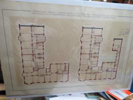 Piirustus Turun Suomalaisen Säästöpankin Uutisrakennukseksi... 1913, Oscar Bomanson -arkkitehtipiirustus / architect´s drawing