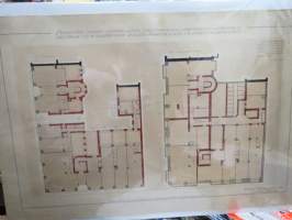 Piirustus Turun Suomalaisen Säästöpankin Uutisrakennukseksi... 1913, Oscar Bomanson -arkkitehtipiirustus / architect´s drawing