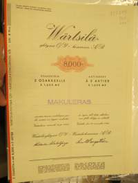 Wärtsilä-Yhtymä Oy - concernen Ab, Värtsilä 1946, 5 osaketta á 1 600 mk -osakekirja / share certificate