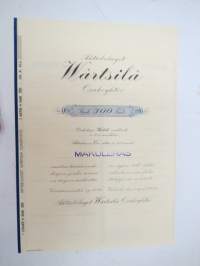 Wärtsilä Osakeyhtiö, Värtsilä 1938, 1 osake á 300 mk,  -osakekirja / share certificate