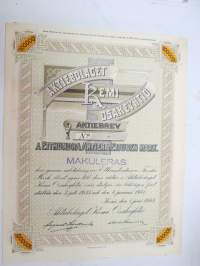 Aktiebolaget Kemi Osakeyhtiö, Kemi 1945, å etthundra aktier á ettusen mark = 100 000 mk -osakekirja, blanco, mkakuleras-leimattu -share certificate