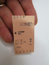 VR A vyöhyke / zon 28.10.1987 -matkalippu / travel ticket