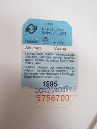 HKL/HST Helsinki 1101/95 Kertalippu - Enkelbilljett nr 5758700 Aikuiset/Vuxna - matkalippu / travel ticket
