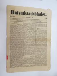 Hufvudstadsbladet Tisdagen den 1 Maj 1866, innehåller bl.a följande artiklar / reklam / notiser; Från St. Petersburg  ingenting nytt rörande rörande