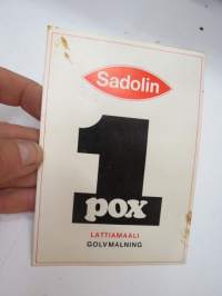 Sadolin yks-pox lattiamaali - golvfärg -maaliesite ja värikartta / paint brochure & colour chart