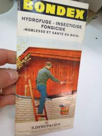 S. Dyrup & Co A/S Bondex hydrofuge - insecticide fongiside -puunsuoja-aine -esite ja värikartta / paint brochure & colour chart