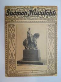 Suomen Kuvalehti 1919 nr 16, kansikuva Vapaudenpatsas -Alpo Sailo, Vapaussodassamme haavoittuneiden hoito -kuvia Tilkan sotilassairaalasta, ym.