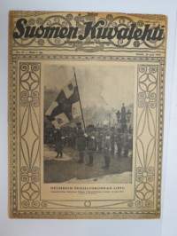 Suomen Kuvalehti 1919 nr 17, kansikuva Helsingin Suojeluskunnan lippu, Inon linnoitusvyöhykkeen valtaus, ym.