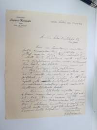 Osakeyhtiö Lapuan Konepaja, Lapua, 14.2.1922 - Suomen Sahanterätehdas Oy, Tampere -asiakirja, allekirjoitus G.F. Niskanen -business document