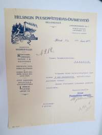 Helsingin Puuseppätehdas-Osakeyhtiö, Helsinki, 16.8.1918 - Suomen Sahanterätehdas Oy / Finska Sågblads Aktiebolag, Tampere -asiakirja -business document