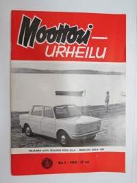 Moottoriurheilu 1965 nr 5, sis. mm. seuraavat artikkelit / kuvat, mainokset; Kansikuva Simca 1000, Jawa, Ruskeasanta, Neuvostoliiton kolmikko hallitsi Ruissalon