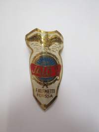 Jalo 2 - F. Klemetti, Forssa -polkupyörän keulamerkki / runkomerkki -bicycle emblem / badge