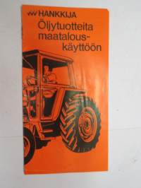 Hankkija - Öljytuotteita maatalouskäyttöön -myyntiesite / brochure