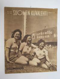 Suomen Kuvalehti 1946 nr 27, ilmestynyt 6.7.1946, sis. mm. seur. artikkelit / kuvat / mainokset; Kansikuva 