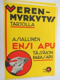 Varo vaaraa - Verenmyrkytys tarjolla -työturvallisuusjuliste v. 1940 -worker´s safety protection poster